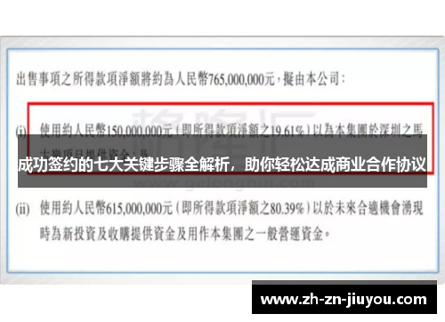 成功签约的七大关键步骤全解析，助你轻松达成商业合作协议